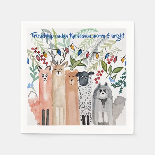 Vakantiepapier servetten, standaard cocktail servet (Voorkant)