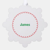 Vakantiepapier Sneeuwvlok Kerstmis Ornament Custom (Achterkant)