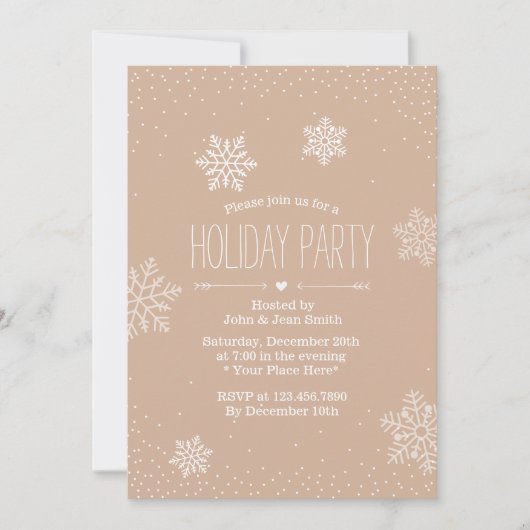 Vakantiepartij Elegant Confetti Stippen & sneeuwvl Kaart (Voorkant)