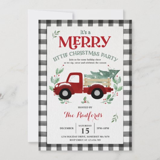 Vakantiepartij nodigt prettige feestdag uit kaart (Voorkant)