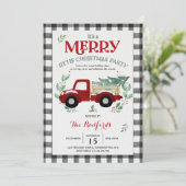 Vakantiepartij nodigt prettige feestdag uit kaart (Staand voorkant)