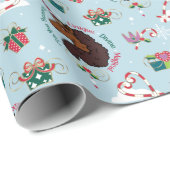 Vakantiepatroon Afro Eenhoorn Cadeaupapier (Rol Hoek)