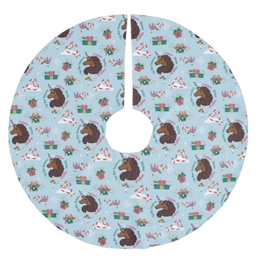 Vakantiepatroon Afro Eenhoorn Kerstboom Rok (Voorkant)