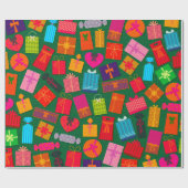 Vakantiepatroon Cadeaus op groen achtergrondpatroo Cadeaupapier (Vlak)