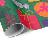 Vakantiepatroon Cadeaus op groen achtergrondpatroo Cadeaupapier (Rol Hoek)