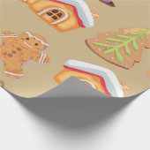 Vakantiepatroon in Gingerbread Village Cadeaupapier (Hoek)