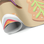 Vakantiepatroon in Gingerbread Village Cadeaupapier (Rol Hoek)