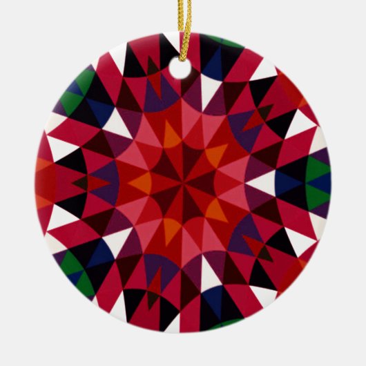 Vakantiepatroon Keramisch Ornament (Voorkant)