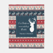 Vakantiepatroon kerstmis op maat fleece deken (Voorkant)