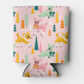 Vakantiepatroon Retro Reindeer Wonderland Blikjeskoeler (Voorkant)