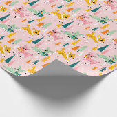 Vakantiepatroon Retro Reindeer Wonderland Cadeaupapier (Hoek)