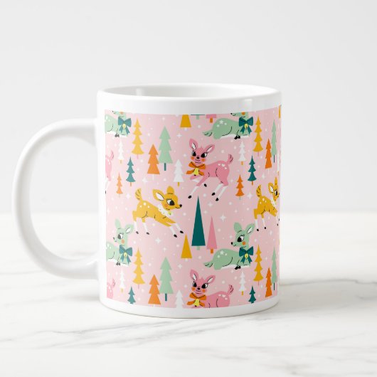 Vakantiepatroon Retro Reindeer Wonderland Grote Koffiekop (Links)