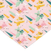 Vakantiepatroon Retro Reindeer Wonderland Korte Tafelloper (Hoek)