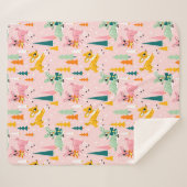 Vakantiepatroon Retro Reindeer Wonderland Sherpa Deken (Voorkant (horizontaal))