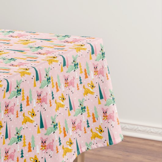 Vakantiepatroon Retro Reindeer Wonderland Tafelkleed (Voorbeeld)