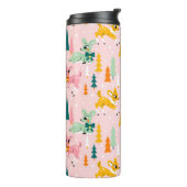 Vakantiepatroon Retro Reindeer Wonderland Thermosbeker (Gedraaid links)