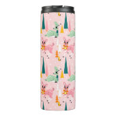Vakantiepatroon Retro Reindeer Wonderland Thermosbeker (Achterkant)
