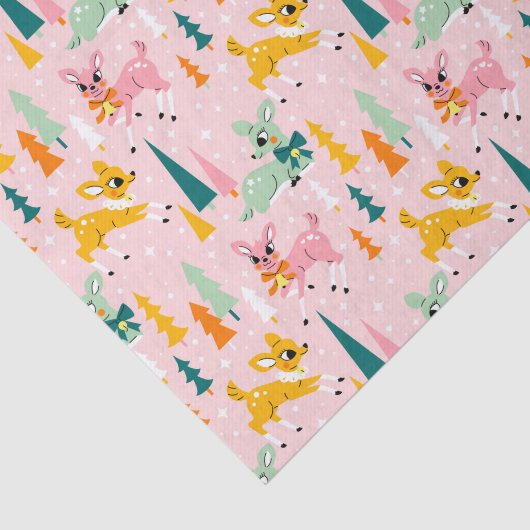 Vakantiepatroon Retro Reindeer Wonderland Tissuepapier (Detail)