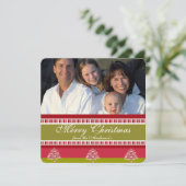 Vakantiepatroon (rood en groen) Kaart (Staand voorkant)