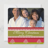 Vakantiepatroon (rood en groen) Kaart (Voorkant)