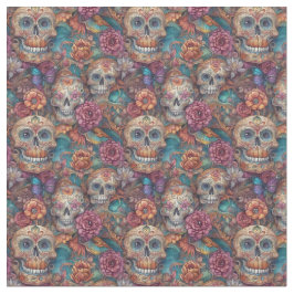 Vakantiepatroon - Sugar Skulls and Butterflies Stof