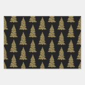 Vakantiepatroon zwart en goud inpakpapier vel (Voorkant 3)