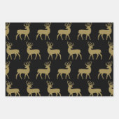 Vakantiepatroon zwart en goud inpakpapier vel (Voorkant 2)