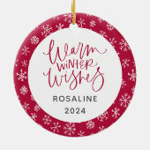 Vakantiepet feestelijke foto Aangepast Keramisch Ornament (Achterkant)