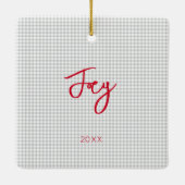 VakantiepHOTO NAAM JAAR Klassieke controle Kind ja Keramisch Ornament (Achterkant)