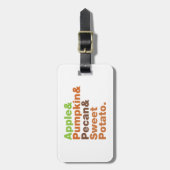 Vakantiepies ~ Feestive Xmas Thanksgiving Kerstmis Bagagelabel (Voorkant verticaal)