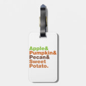 Vakantiepies ~ Feestive Xmas Thanksgiving Kerstmis Bagagelabel (Achterkant verticaal)