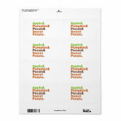 Vakantiepies ~ Feestive Xmas Thanksgiving Kerstmis Etiket (Full Sheet)