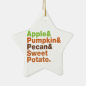 Vakantiepies ~ Feestive Xmas Thanksgiving Kerstmis Keramisch Ornament (Rechts)