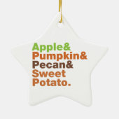 Vakantiepies ~ Feestive Xmas Thanksgiving Kerstmis Keramisch Ornament (Achterkant)