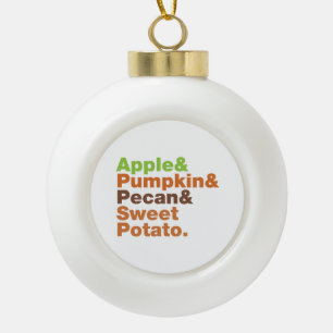 Vakantiepies ~ Feestive Xmas Thanksgiving Kerstmis Keramische Bal Ornament