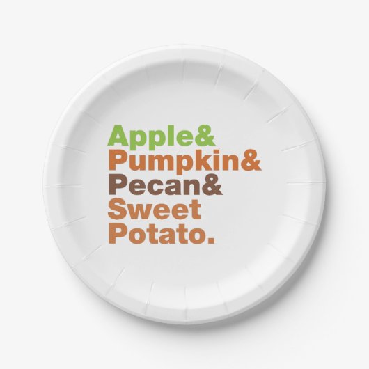 Vakantiepies ~ Feestive Xmas Thanksgiving Kerstmis Papieren Bordje (Voorkant)