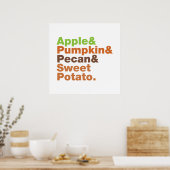 Vakantiepies ~ Feestive Xmas Thanksgiving Kerstmis Poster (Keuken)