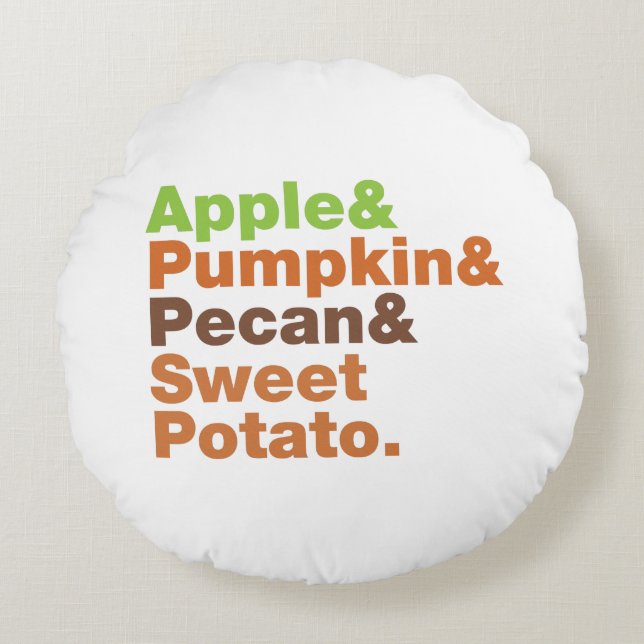 Vakantiepies ~ Feestive Xmas Thanksgiving Kerstmis Rond Kussen (Voorkant)