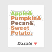 Vakantiepies ~ Feestive Xmas Thanksgiving Kerstmis Sticker (Vel)