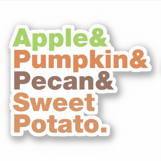 Vakantiepies ~ Feestive Xmas Thanksgiving Kerstmis Sticker (Voorkant)