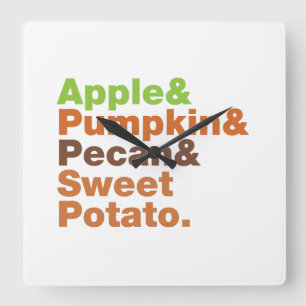 Vakantiepies ~ Feestive Xmas Thanksgiving Kerstmis Vierkante Klok