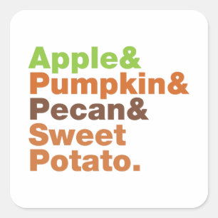 Vakantiepies ~ Feestive Xmas Thanksgiving Kerstmis Vierkante Sticker