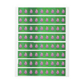 Vakantiepig in Santa Hat Pattern op Green Adreslabel Wikkel (Vel)
