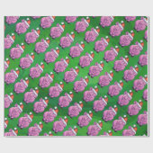 Vakantiepig in Santa Hat Pattern op Green Cadeaupapier (Vlak)