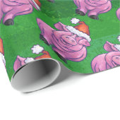 Vakantiepig in Santa Hat Pattern op Green Cadeaupapier (Rol Hoek)