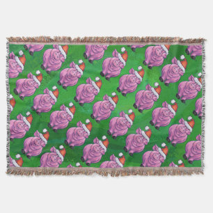 Vakantiepig in Santa Hat Pattern op Green Deken