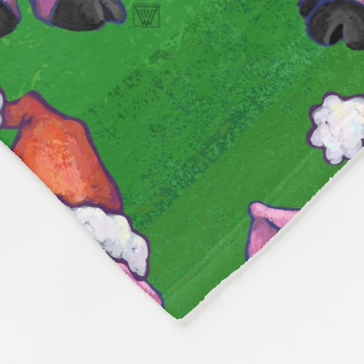 Vakantiepig in Santa Hat Pattern op Green Fleece Deken (Hoek)