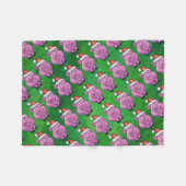 Vakantiepig in Santa Hat Pattern op Green Fleece Deken (Voorkant (Horizontaal))