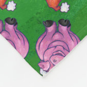 Vakantiepig in Santa Hat Pattern op Green Fleece Deken (Hoek)
