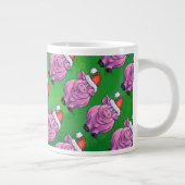 Vakantiepig in Santa Hat Pattern op Green Grote Koffiekop (Rechts)